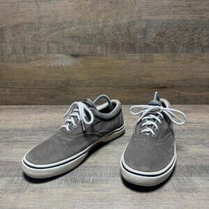 Sperry Halyard CVO Gray Twill Canvas Sneakers Men's Size 8.5